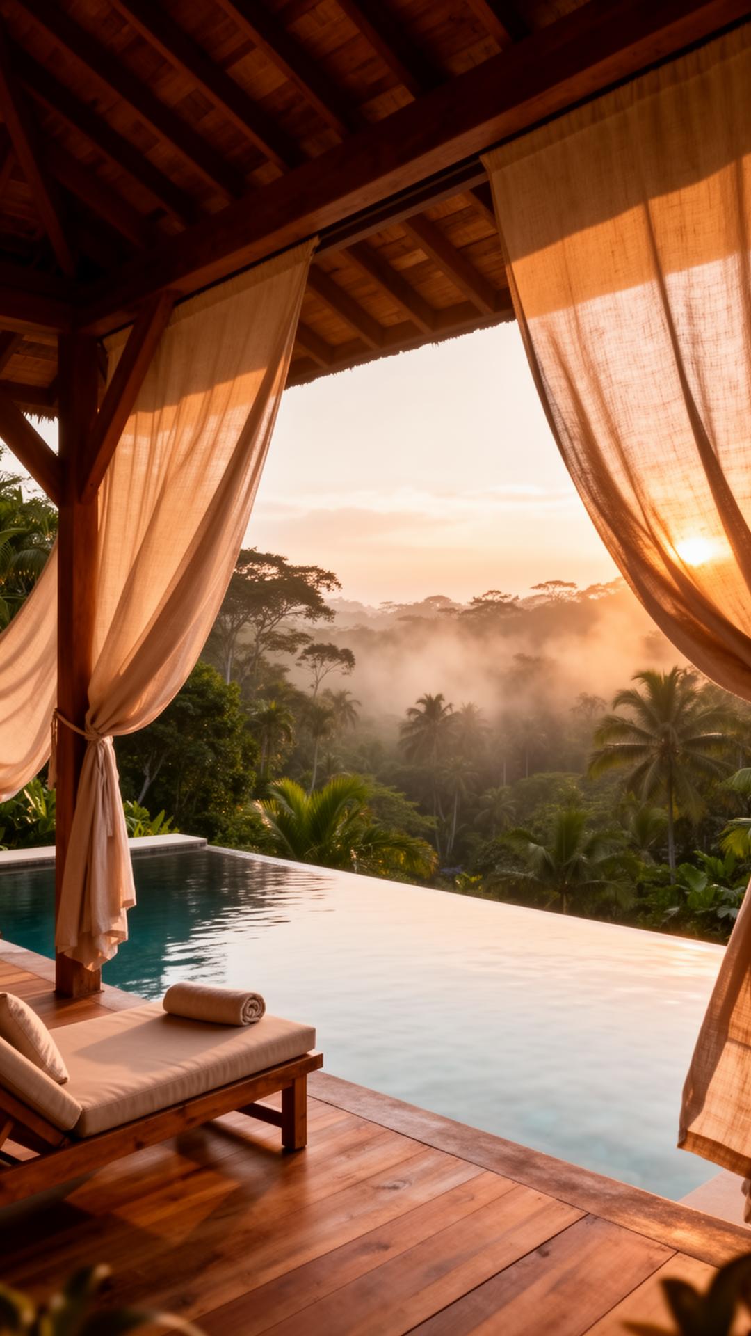 Costa Rica jungle retreat villa at sunrise
